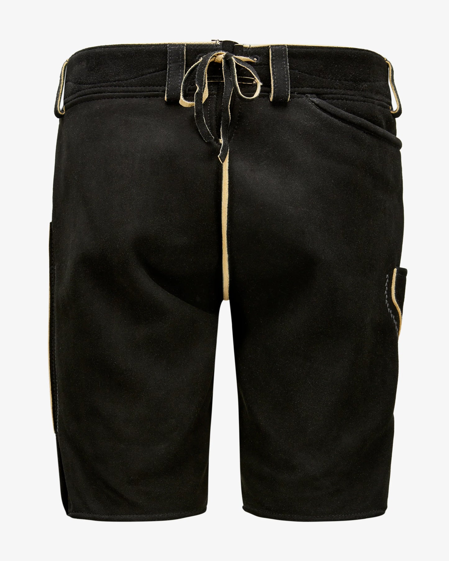Black shorts with a belt on a white background