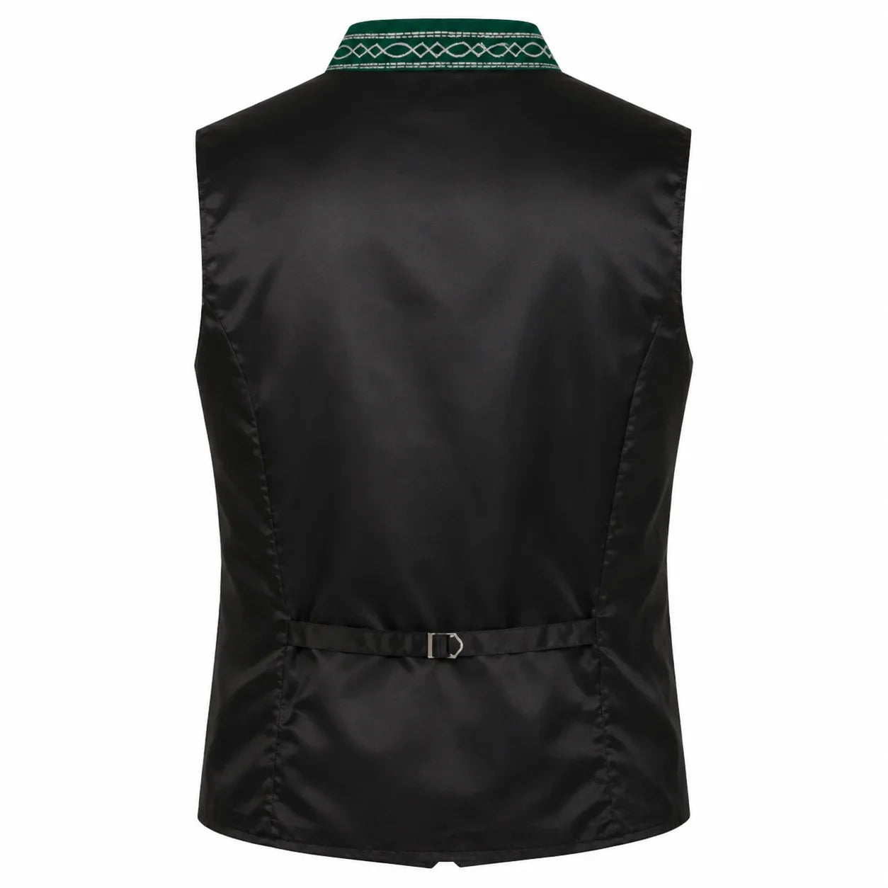 Men's Traditional Brown Trachten Vest with Green Trim
