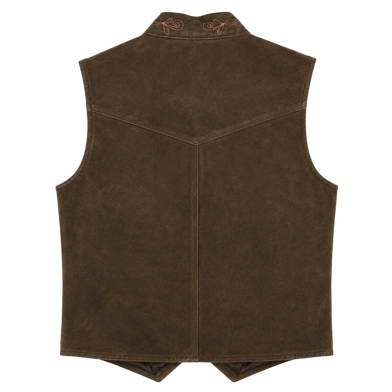 Men's Brown Suede Leather Trachten Vest