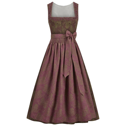 Traditional dress with a patterned bodice and skirt on a white background