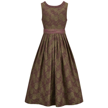 Patterned dirndl dress on a white background