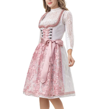 Grey Pink Midi Dirndl