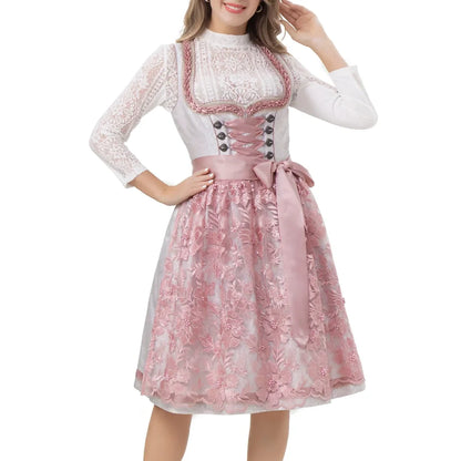 Grey Pink Midi Dirndl
