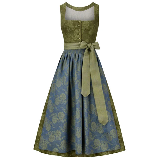 Vintage Olive Blue Dirndl