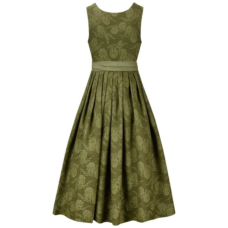 Vintage Olive Blue Dirndl