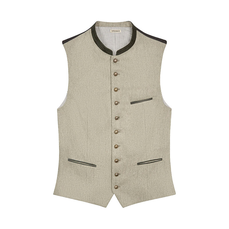 german beige vest on a white background