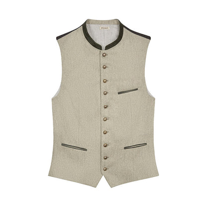 german beige vest on a white background