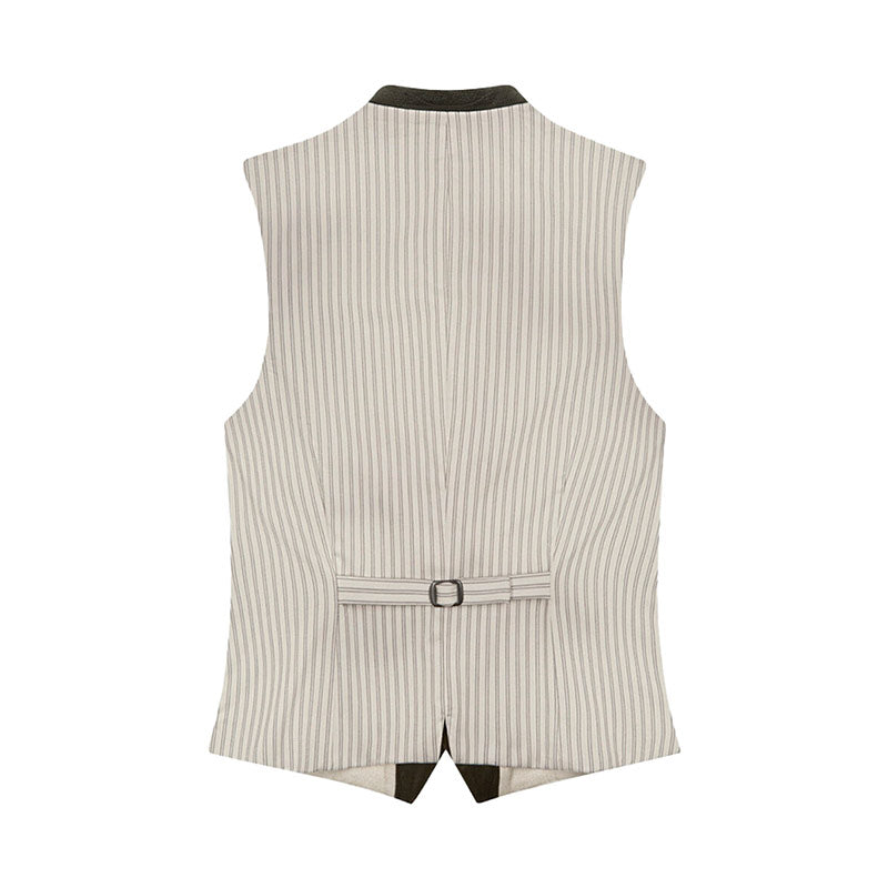 Striped vest with a belt on a white background