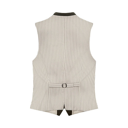 Striped vest with a belt on a white background