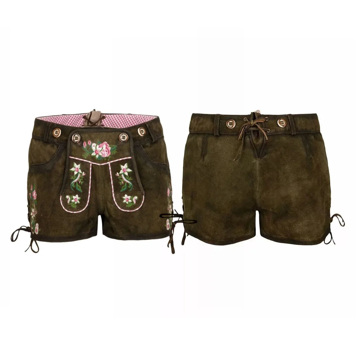 Bavarian Lederhosen Women Short Chocolate