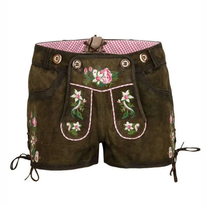 Bavarian Lederhosen Women Short Chocolate