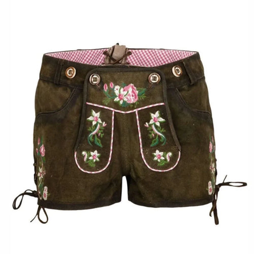 Bavarian Lederhosen Women Short Chocolate