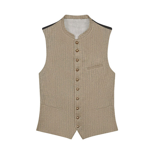 Beige vest with buttons on a white background