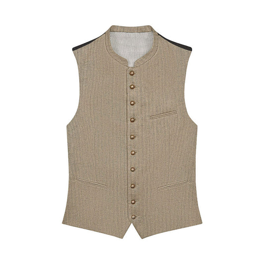 Beige vest with buttons on a white background