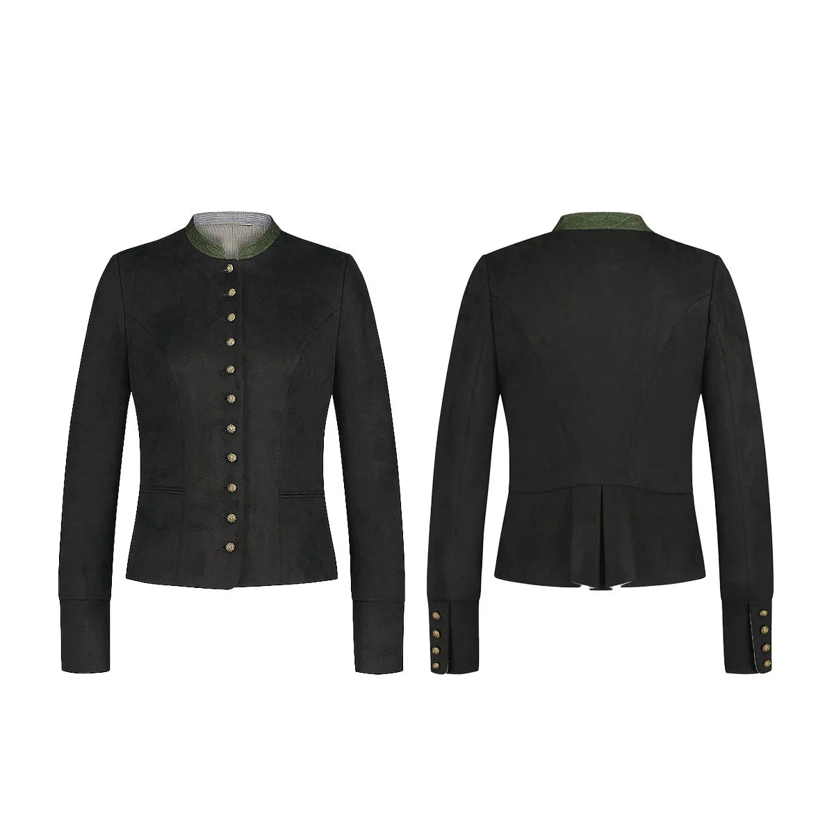 Black Dirndl jacket with embroidery on Collar front and back side