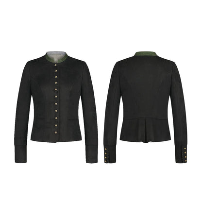 Black Dirndl jacket with embroidery on Collar front and back side
