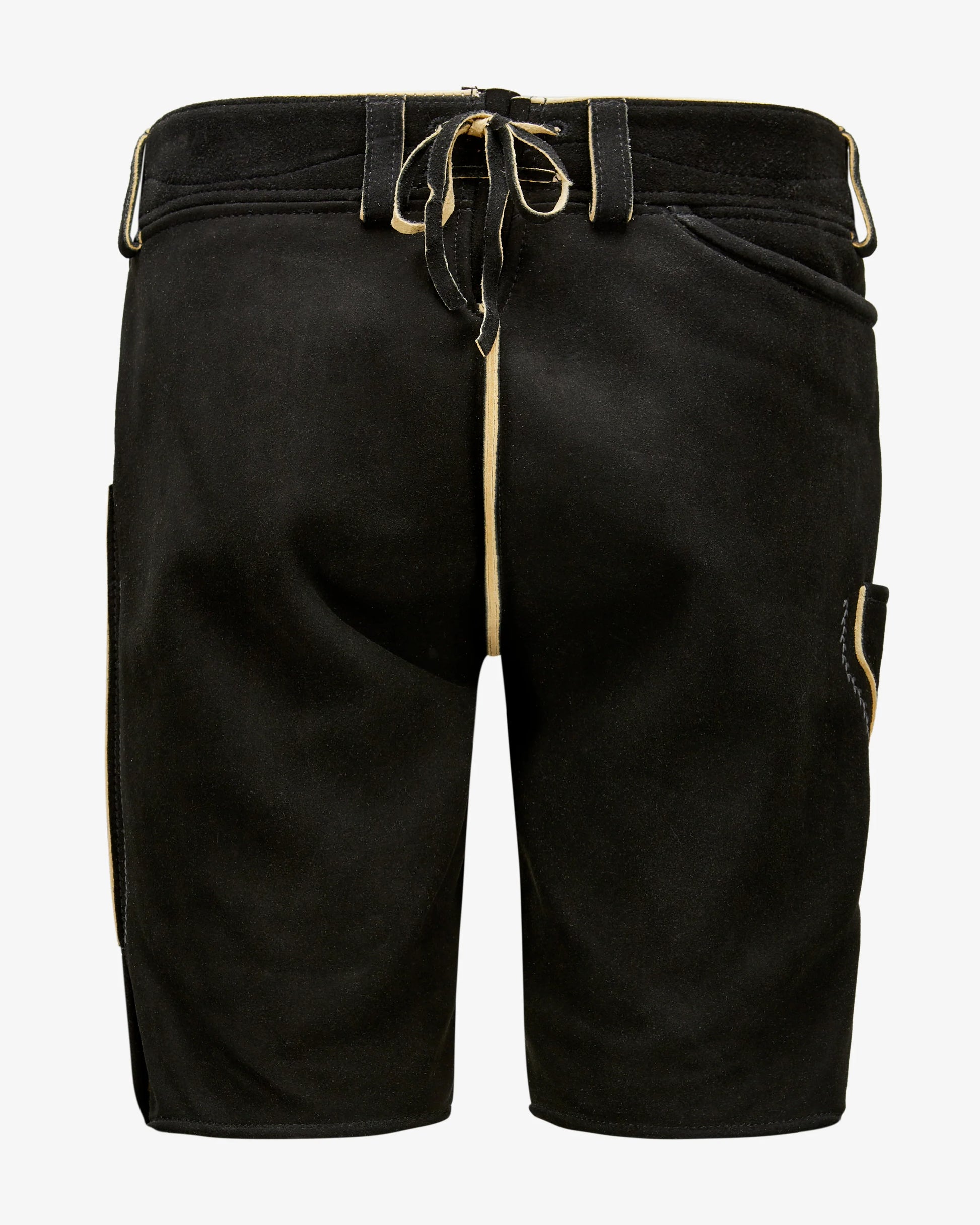 Black shorts with a belt on a white background