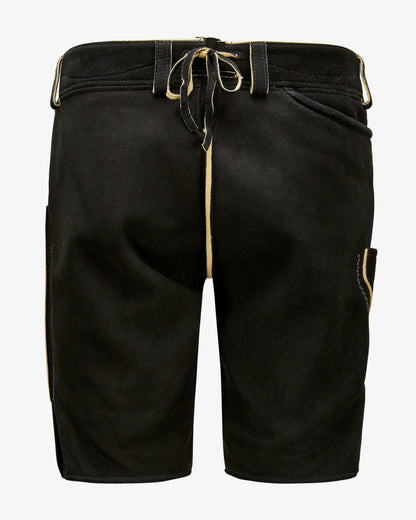 Black shorts with a belt on a white background