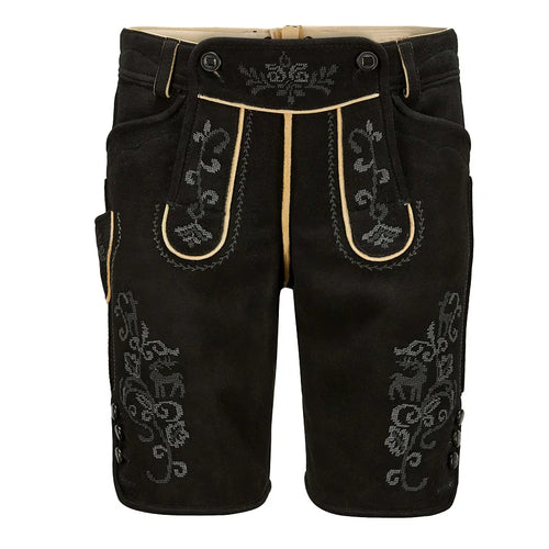 Black shorts with embroidery on a white background