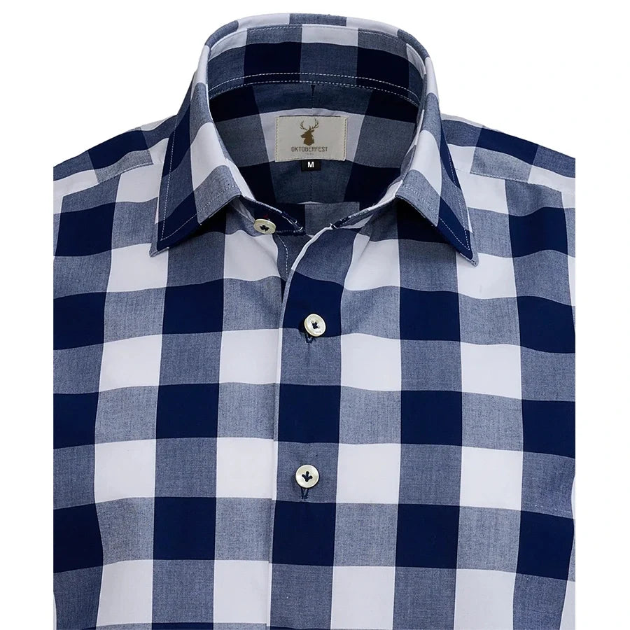 Blue Check Trachten Shirt