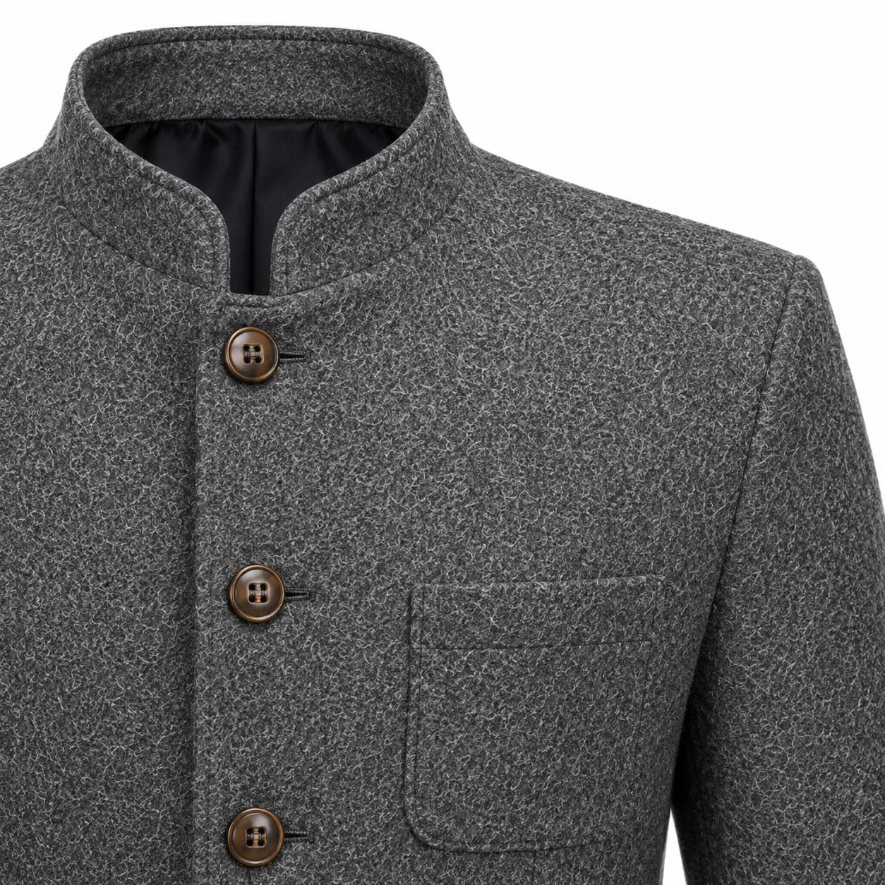 Navy shirt with collar and buttons, featuring the Tilley brand logo.