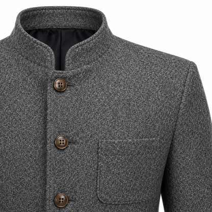 Navy shirt with collar and buttons, featuring the Tilley brand logo.