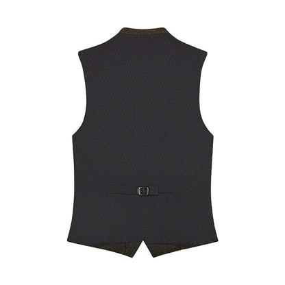 Black vest with a belt on a white background