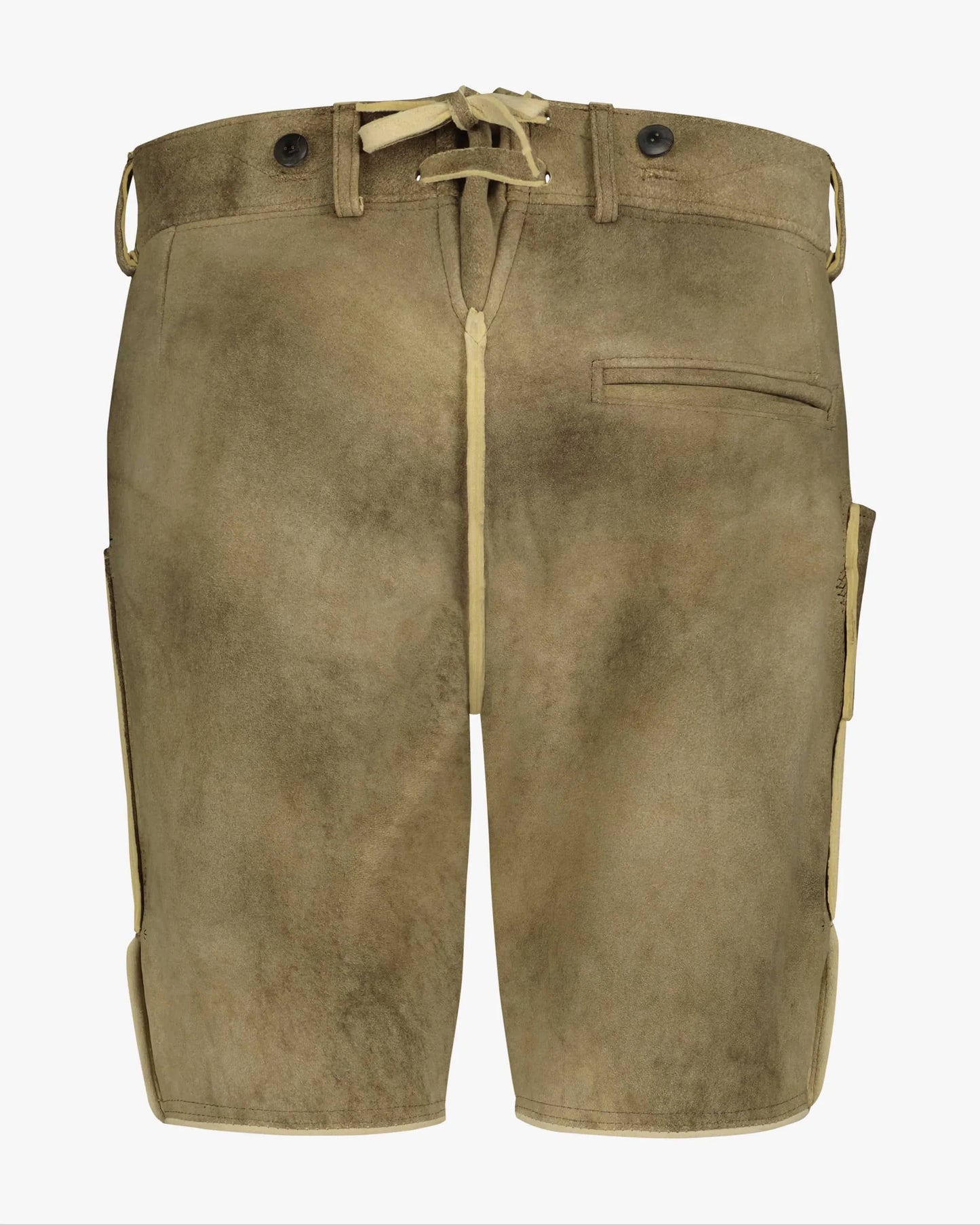 Brown shorts with a belt on a white background