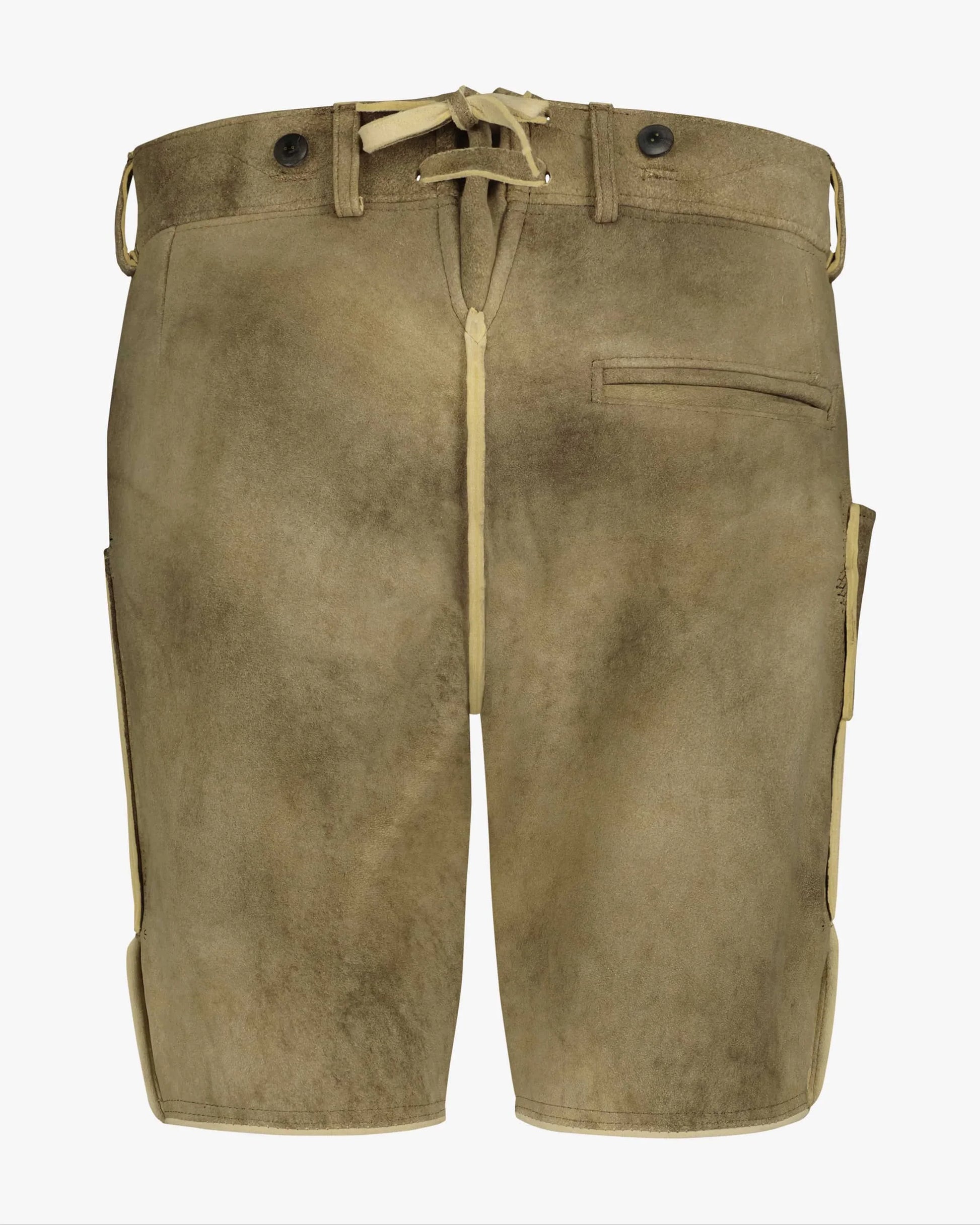 Brown shorts with a belt on a white background