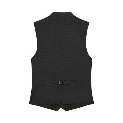 Black patterned vest on a white background