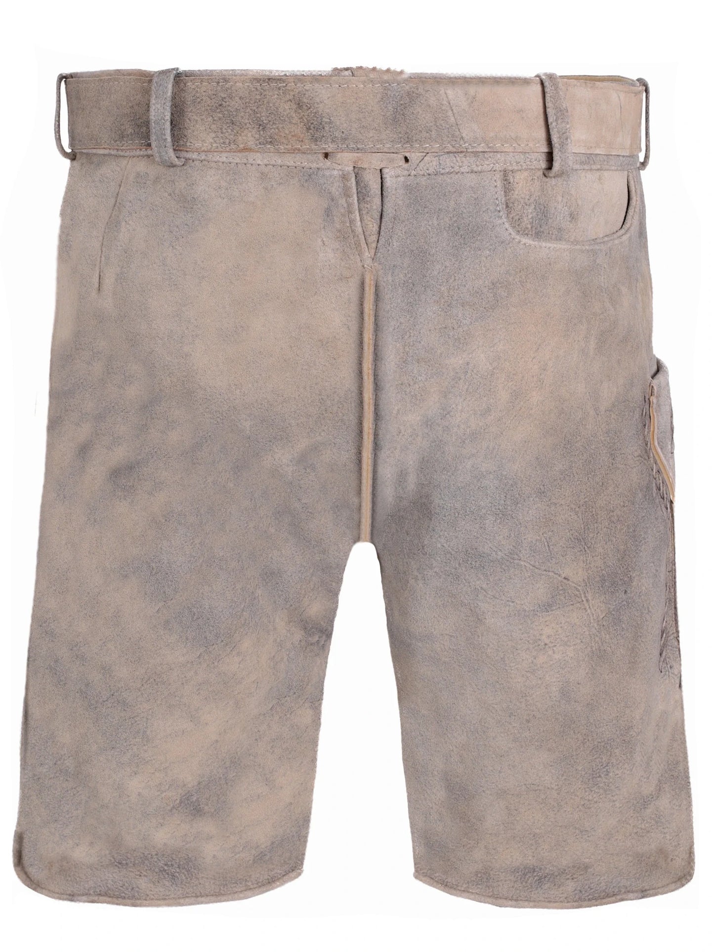 Beige shorts with a belt on a white background