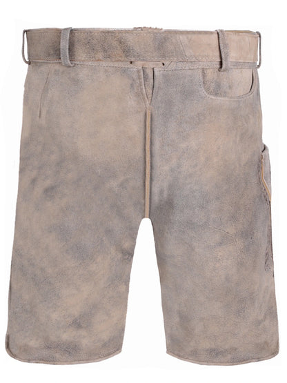 Beige shorts with a belt on a white background