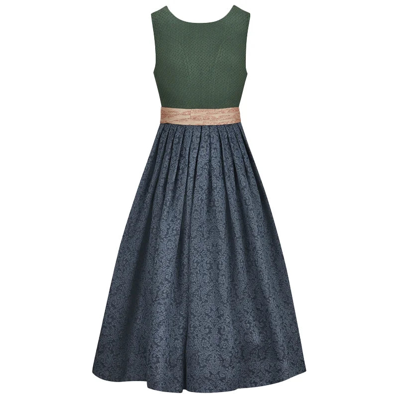 Green and gray patterned dress on a white background