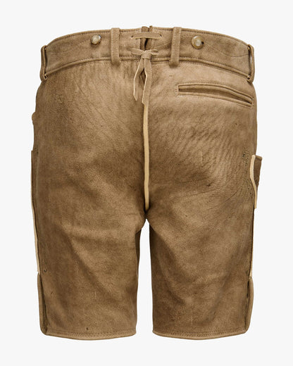 Brown shorts with a belt on a white background