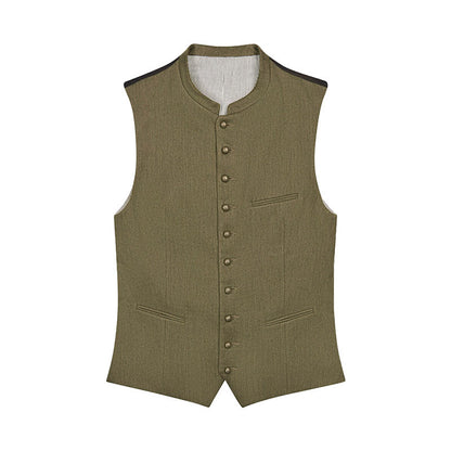 Green vest with buttons on a white background
