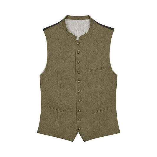 Green vest with buttons on a white background