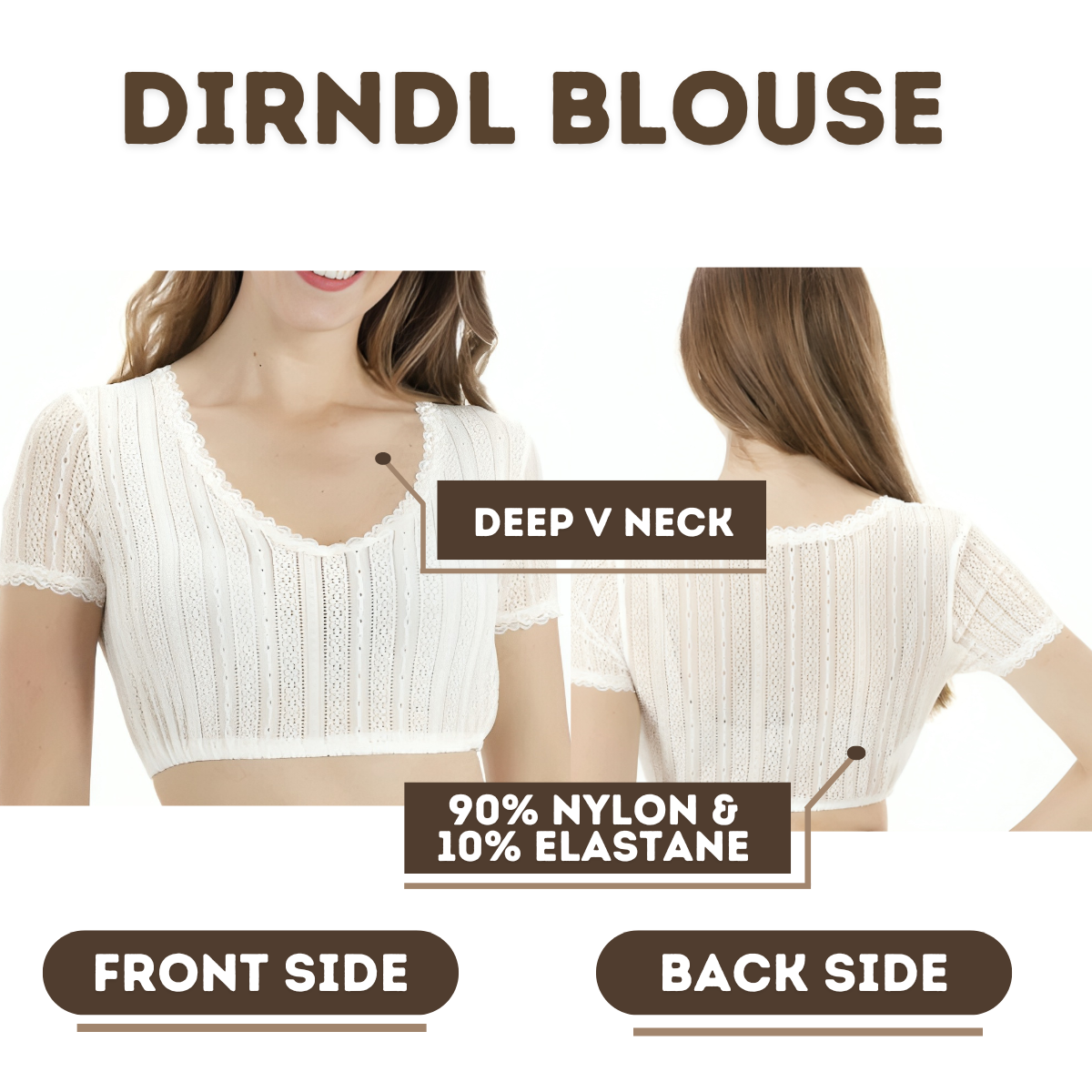Short Sleeve Dirndl Blouse