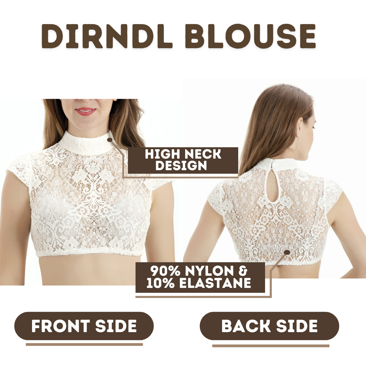 Ladies White Dirndl Blouse