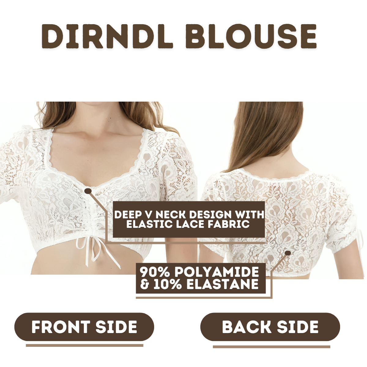 Lace Elegant Dirndl Blouse