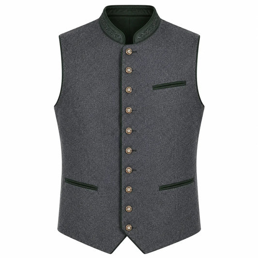 Men's Alpine Heritage Gray Trachten Vest