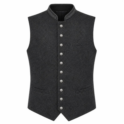 Men's Dark Gray Traditional Trachten Vest