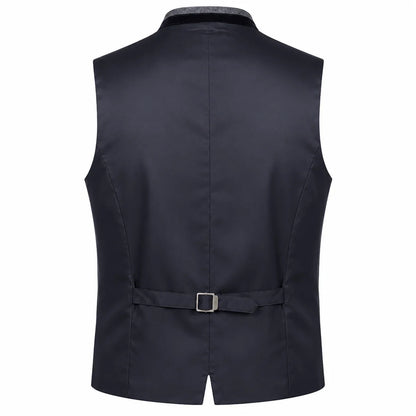 Men's Light Gray Trachten Vest with Black Trim