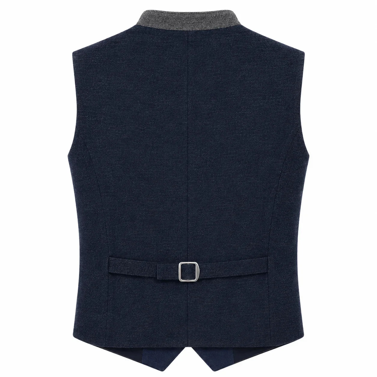 Men's Navy Blue Trachten Vest with Gray Trim