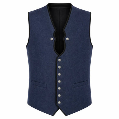 Men's Navy Blue Traditional Trachten Vest