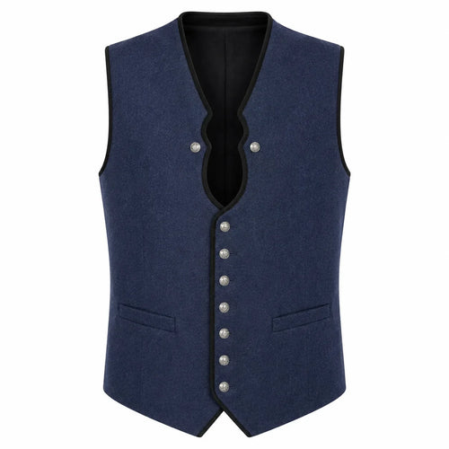 Men's Navy Blue Traditional Trachten Vest
