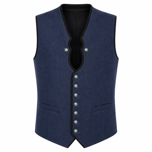 Men's Navy Blue Traditional Trachten Vest