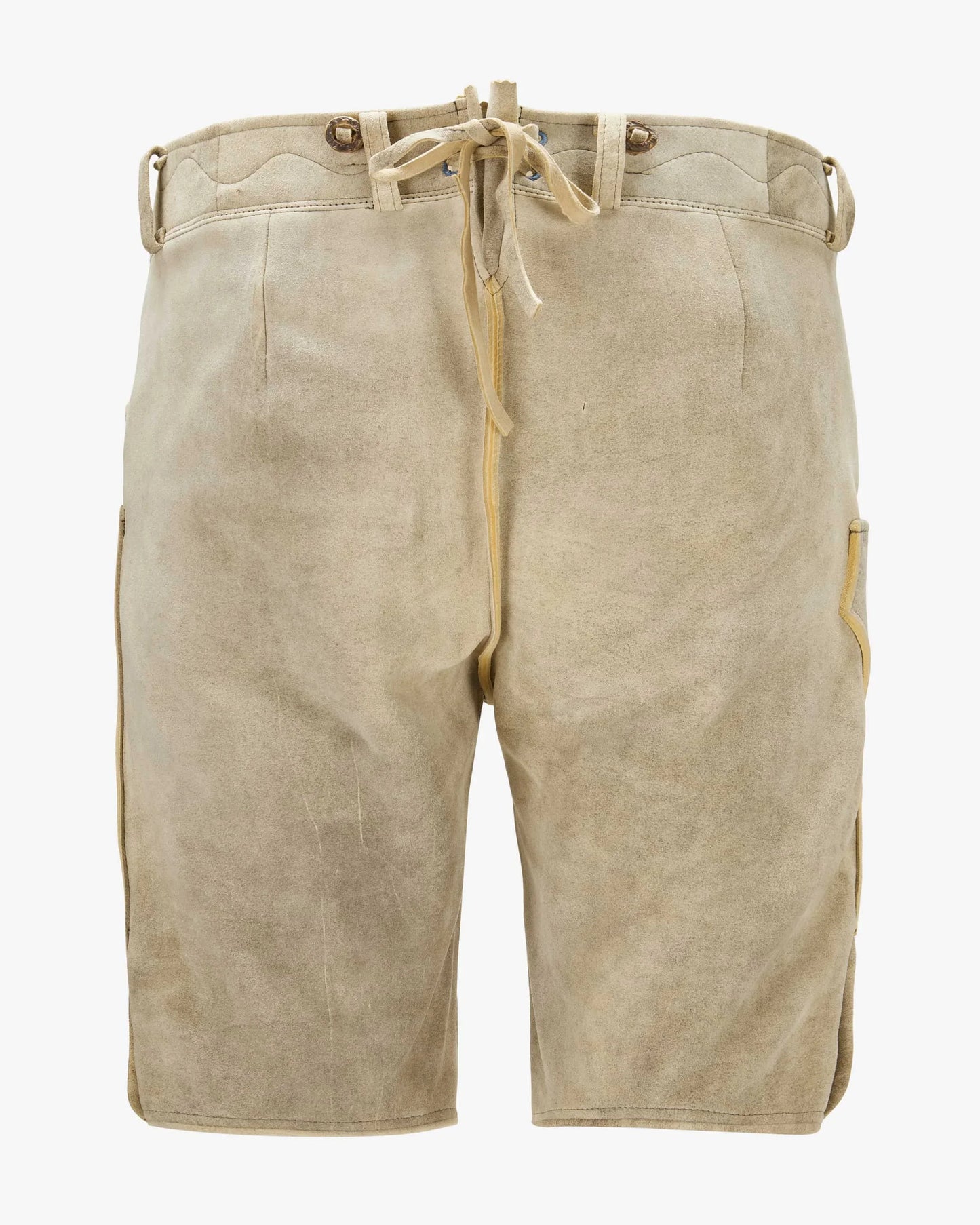 Beige shorts with a belt on a white background