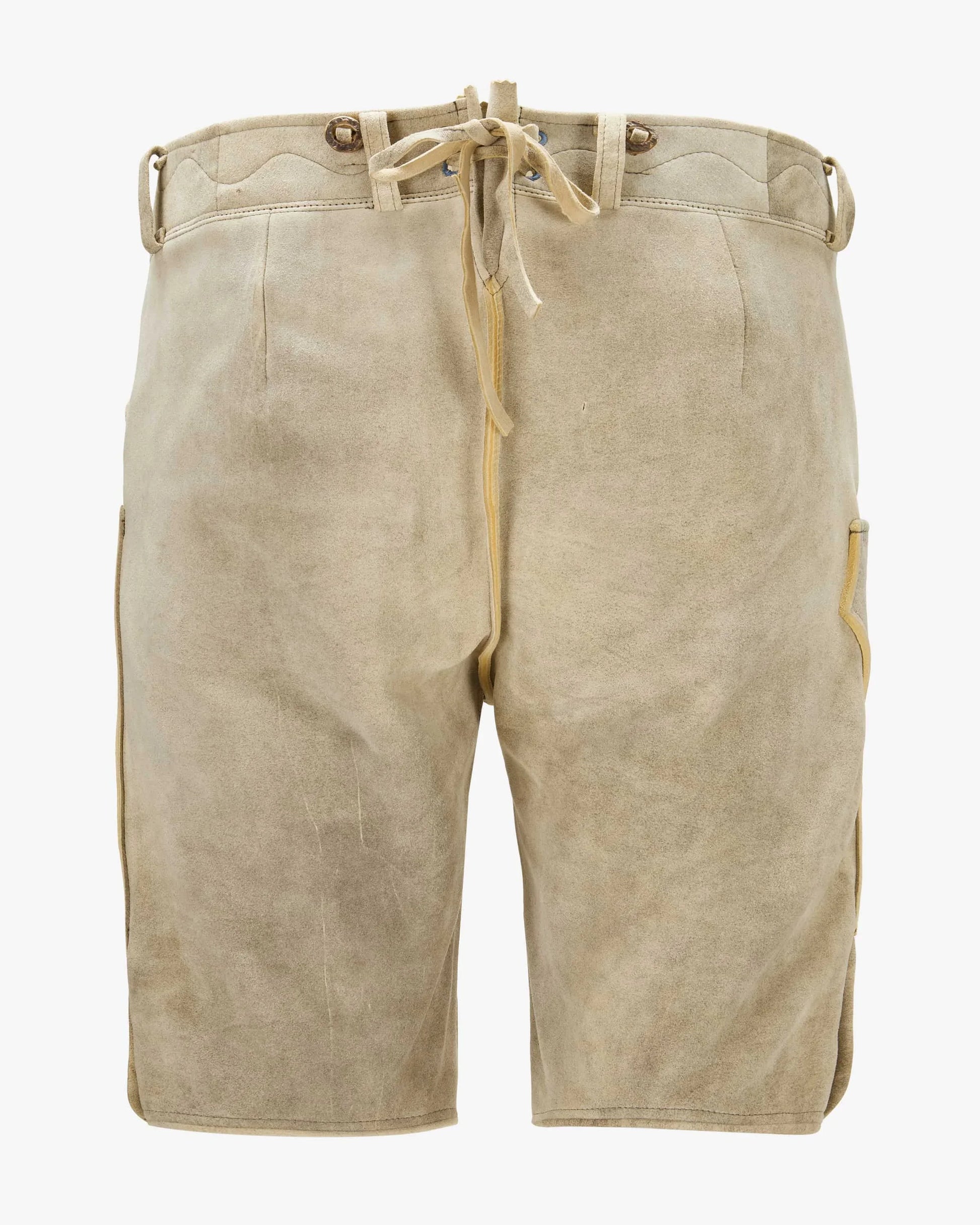 Beige shorts with a belt on a white background