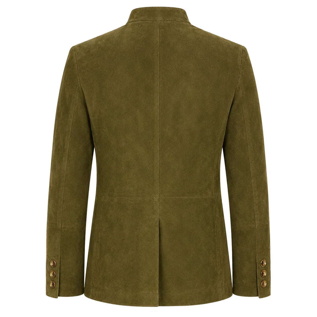 Olive Suede Leather Mens Bavarian Jacket