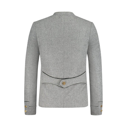 Premium Men Lederhosen Grey Wool Jacket